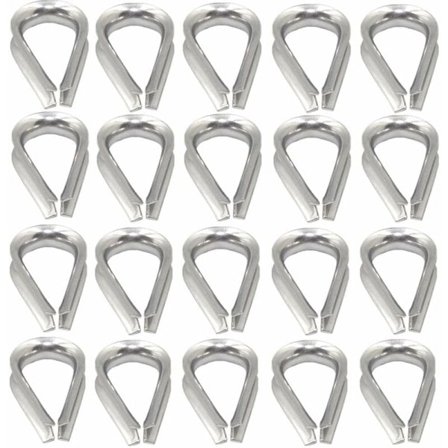 20 st 304 rostfria kabelskor för 3 mm vajer