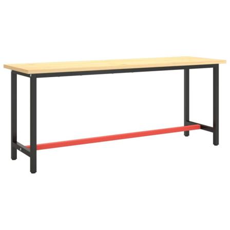 Vidaxl Ram För Arbetsbänk Svart Och Matt Röd 190x50x79 Cm Metall Svart