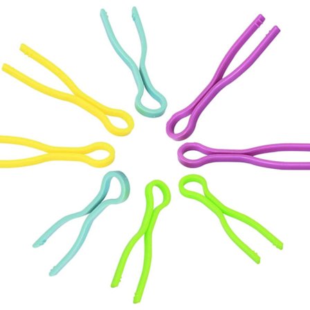 40 stk. spolespoler, trådspoleklemmer, 4 farger plast