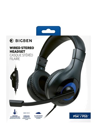 BIG BEN Wired Stereo Headset V1 Black - Black - ONE SIZE