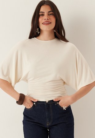 BUBBLEROOM-Wide Sleeve Fitted Tee-XS