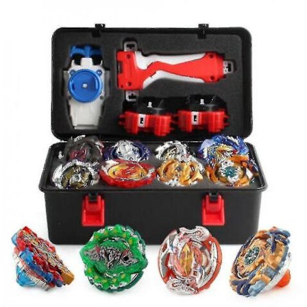 12x Beyblade Burst Spinnende Topper Sett med Grip Launcher + Skumlagringsetui