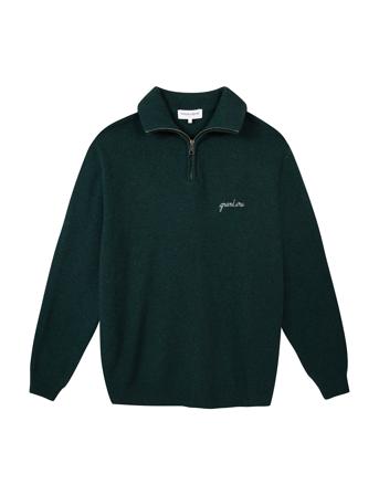 Delepine Grand Cru Knitwear Half Zip Pullover Grønn Maison Labiche Paris*Betinget Tilbud