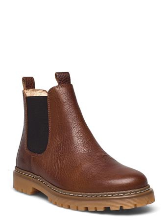 Booties - Flat - With Elastic Brown ANGULUS