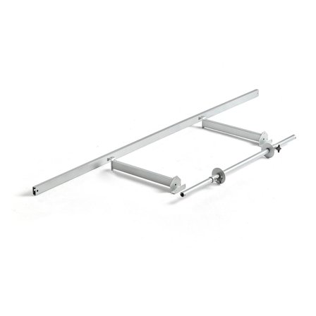 Hjulaksel til pakkebord, til montering under bordplaten, 2000 mm