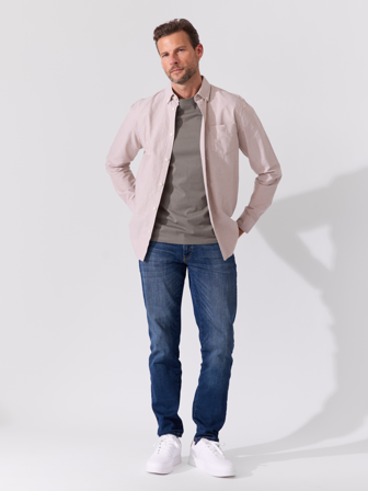 MATCH - Somerset oxfordskjorte - Redford - Str. XXL - Herre - Skjorter - Beige - 100% bomull