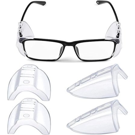 ING 2-par brillesidebeskyttere - Gennemsigtige sidebeskyttere - Øjenbeskyttelse - Velegnet til små til mellemstore briller