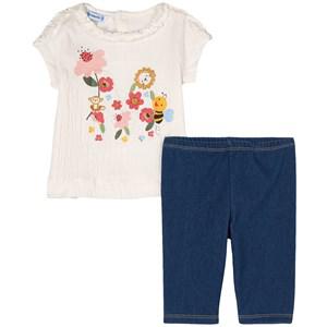 Mayoral Blue Floral T-shirt Set 36 Months - Clothing sets - 36 months - Cream