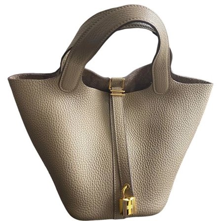 Naisten bucket-laukku, aitoa pehmeää nahkaa oleva käsilaukku ainutlaatuisella lukitusmuotoilulla, ensiluokkaisen näköinen kukkakimpputyylinen 