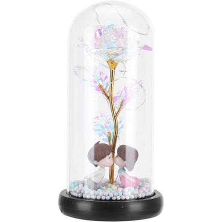 Värikäs LED-keinotekoinen ruusujen kukkavalaisin akryylilasinen cover Deco
