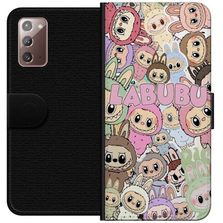 Kompatibelt Lommeboketui til Samsung Galaxy Note20 Rosa kawaii-komposisjon med søte tegnede karakterer og myke former