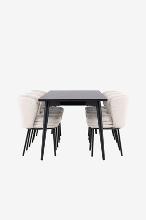 Venture Home - Ellis-spisebord med Agnes-spisebordsstol - Hvid - Spisegrupper - Fra Homeroom