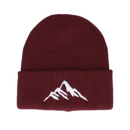 Wild Spirit - Rouge cuff Bonnet - Mountain 3d Burgundy Soft Deep Cuff @ Hatstore