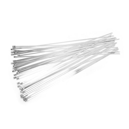 Rustfritt stål kabelbinder metall selvlåsende glidelås tape stropp 4.6*450mm