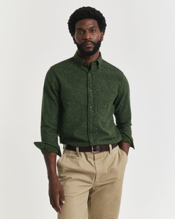 GANT Herren Regular Fit Flanellhemd mit Noppengarn (XL)