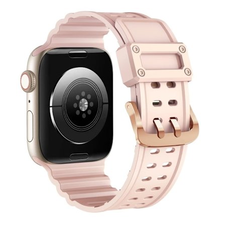 Apple Watch Series 8 (45 mm) / Watch Ultra silikoneurrem med to rækker huller - Lyserød