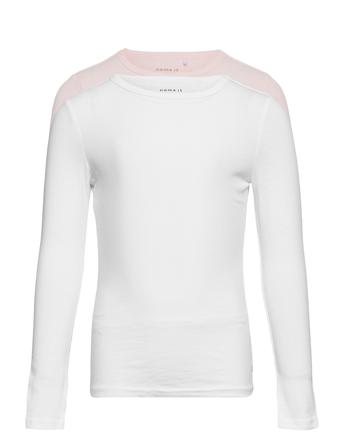 Nkftop Ls Slim 2P Barely Pink White Name It