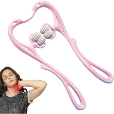 Nakkemassagerulle, Skulder Hoved Nakke Massage | 4 Hjul Massager Klip Nakke Artefakt Manuel Massage Afspændingsenhed, Muskelmassage til Afspænding