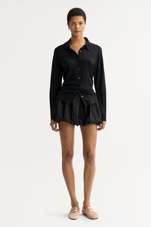 Soft Goat - Featherlight shirt - Women cashmere sweater - M - Black