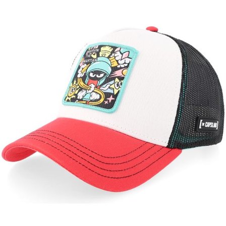 Capslab - Vit trucker Keps - Looney Tunes Marvin The Martian Cap White/Red/Black A-frame Trucker @ Hatstore