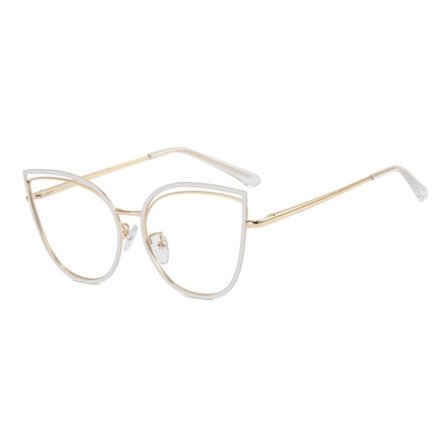 Anti-Blue Light Glasögon Fyrkantiga Glasögon VIT