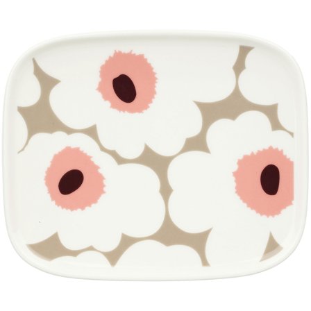 Marimekko Unikko tallrik 15 x 12 cm, vit/beige/rosa | Dukning & Servering > Tallrikar > Tallrik | Bagaren och Kocken