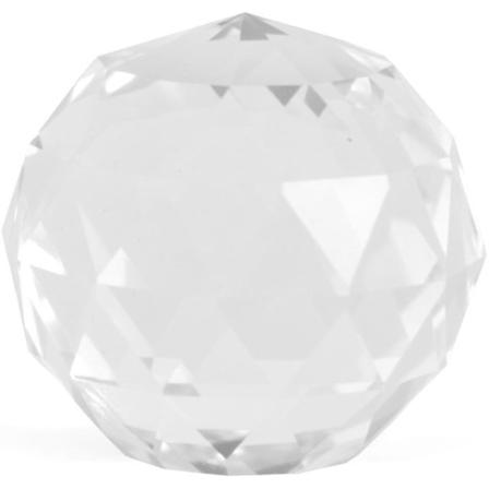 Klar Fasetterad Kristallkula Spåkula - 4cm I Diameter Transparent