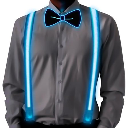 Lysende seler og butterfly til mænd, 2 stk./sæt, justerbare lysende slips og Y-form, selvlysende seler med 3 blinktilstande, til Halloween-fest