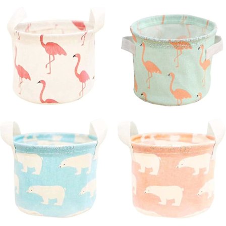 4 kpl Mini Pyöreä Säilytyskori Taitettava Työpöydän Järjestäjä