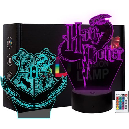 3D nattlys Harry Potter illusjonslampe Fargeskiftende LED akryl RGB lys for alle Harry Potter-bokfans, barneromdekor, bursdagsbarn