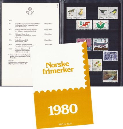 Norge - Årsmappe 1980 - Postfrisk