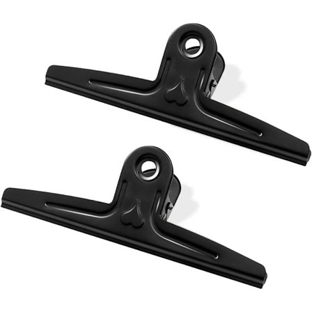 XXL (Svart) Bull Clips Ekstra Store, 2-pakning 1 fot lange rustfrie