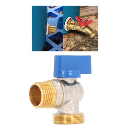 Vinkelventil G1/2 DN15 Hane X G3/4 DN20 Hane Gänga Mässing Kvartsvarvs Kulventil