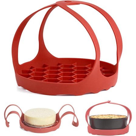 Inovra Plus, Silikone Steamer Sling, Bærbar Non-Stick Silikone Sling til Steamer, Køkkentilbehør til Trykkoger (Rød), Varmebestandig