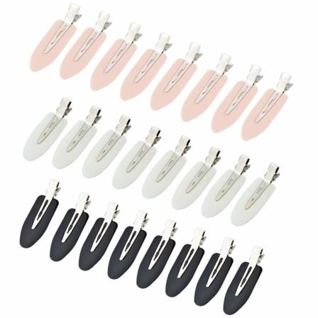24 stk. Hårclips uden bøjning, ingen folder, til frisurer, pandehår, fingerbølger, makeup-applikation, frisering, hårnåle