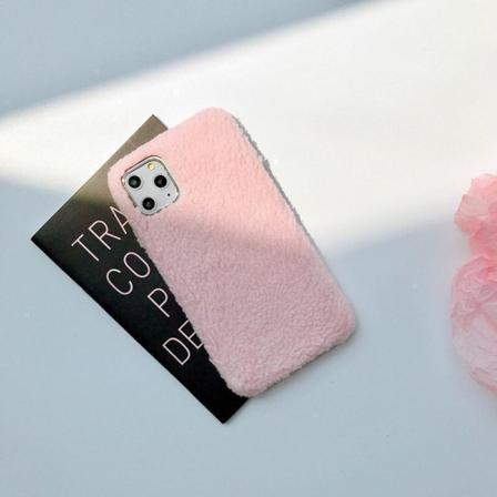 Iphone11 Pro Max Skal Teddy Material Fluffigt Mjukt Stickat Pink One Size