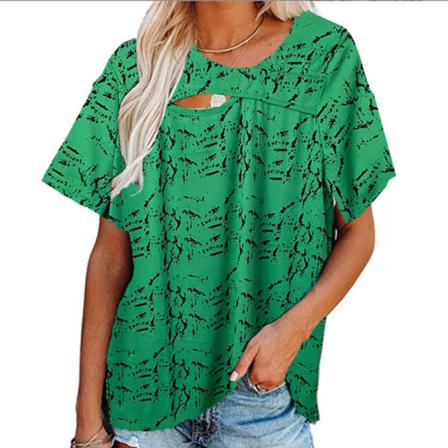 Kortärmad T-shirt För Kvinnor Ihåliga Toppar