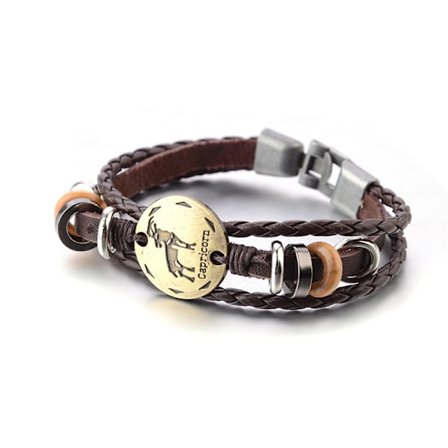 Wekity Punk Legering Læderarmbånd til Konstellation Flettet