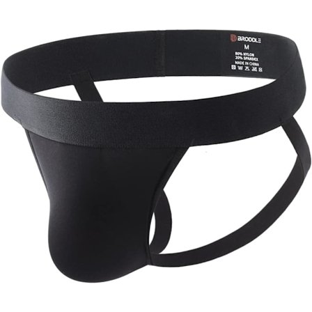 2025 Siste Modell Herre Jockstrap Elastisk Nylon Lomme Treningsytelse Atletisk Støtte for Menn Svart Stor
