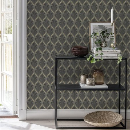 Duro Tapet, Lilly 681-04 Blommor & Blad, L, Grå, Färg & tapeter