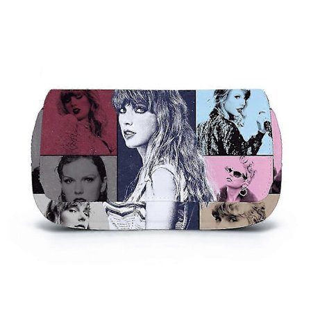 Taylor Swift Print Dobbelt Lag Penalhus Stor Kapacitet Pen Taske Skoleartikler Organizer Gaver[D]