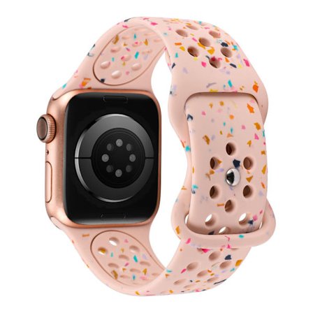 Urheiluranneke yhteensopiva Apple Watch -rannekkeiden kanssa Reiät 40mm 38mm 41mm, Silikoni Urheilu Hengittävä Vaihtoranneke iWatch Series 8 7 6 5 4 3