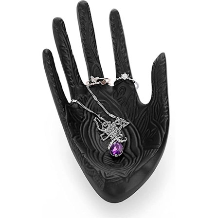 Hand Smycken Bricka Ringar Hållare Smycken Display Hand Smycken Hållare Prydnadssak Skål Förvaring Dekoration, Svart