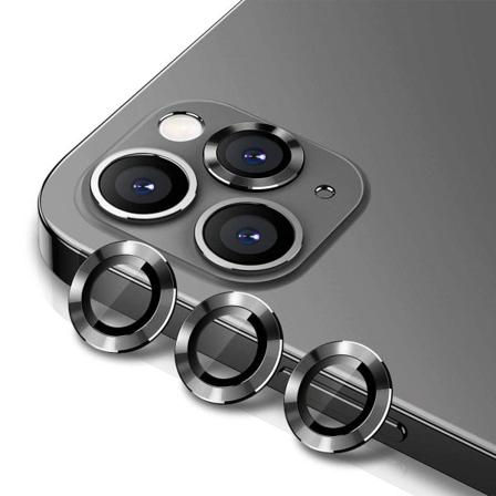 Iphone 12 Pro Max Kameralinsskydd Aluminum Alloy (3 Pcs) - Svart Black