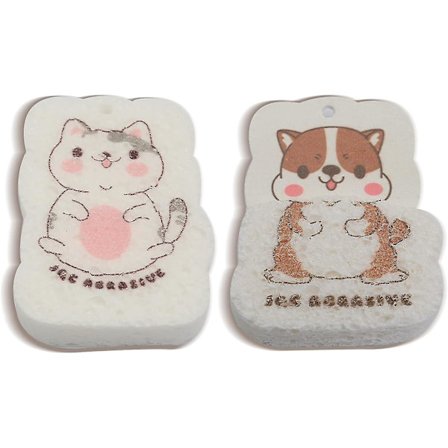 2-pakkaus söpöjä sieniä, uudelleenkäytettävä keittiösieni, sarjakuvapainettu puumassasiivoussieni