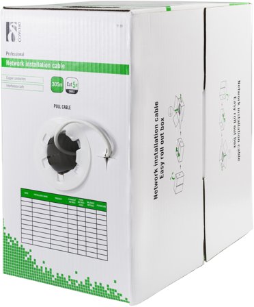 Deltaco samlet kabel - 305 m - hvit