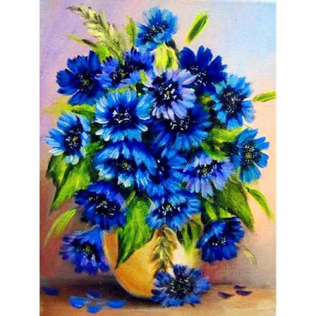 Full 5d Diy Diamond Painting Cross Stitch Blue Chrysanthemum Bro Som På Bilden 1 60x80cm