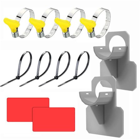 Slanghållare för pool, plast, ovan mark, slangstöd med tejp och buntband, slangklämmor i rostfritt stål [fw{EE}