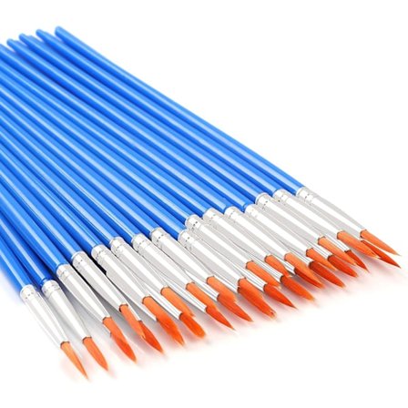 30 maalaussivellintä, pienet irtosivellintä, yksityiskohtien maalaamiseen, miniatyyrien yksityiskohtien maalaamiseen, sininen Round Paint Brushes