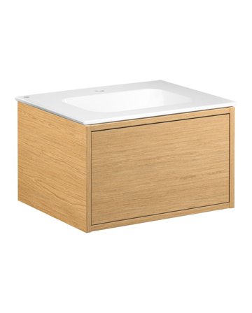 Gustavsberg Ducentic GB71DCVU60ARWB1100 Kommodpaket 60 cm, ljus ek/vit, 1 blandarhål Ljus ek/Vit, Badrum